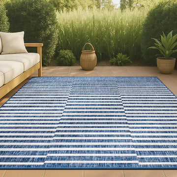 Sukie Modern Offset Stripe Indoor/outdoor Area Rug